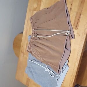 BDG Jogger Short Set Brown & Gray W Pockets & Drawstrings